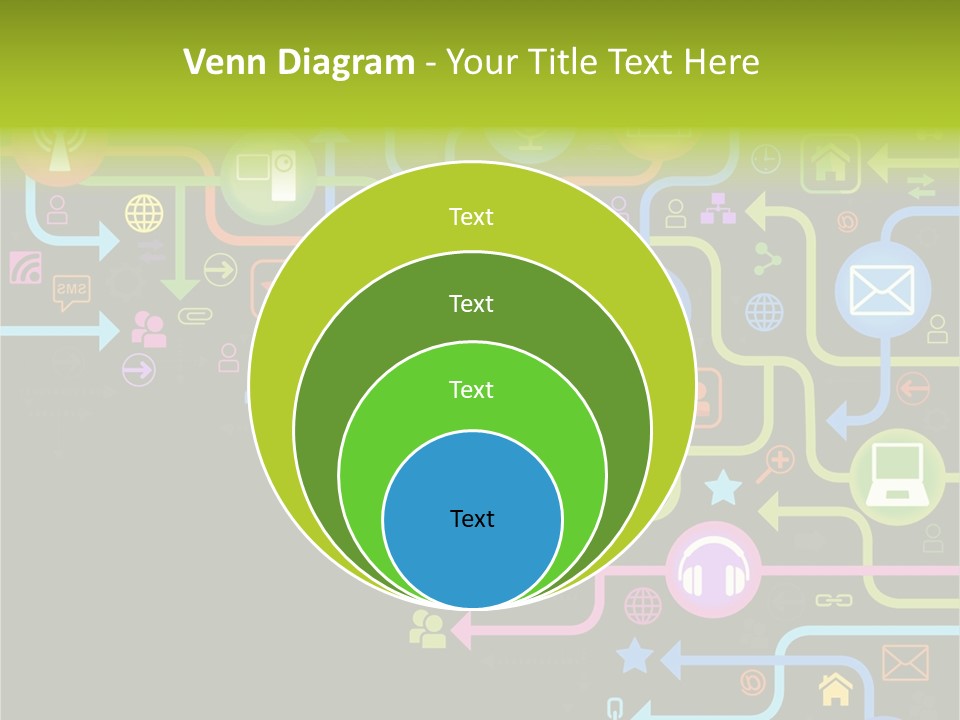A Colorful Background With A Lot Of Different Icons PowerPoint Template