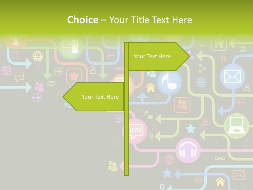 A Colorful Background With A Lot Of Different Icons PowerPoint Template