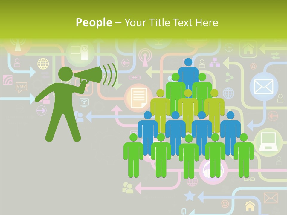 A Colorful Background With A Lot Of Different Icons PowerPoint Template