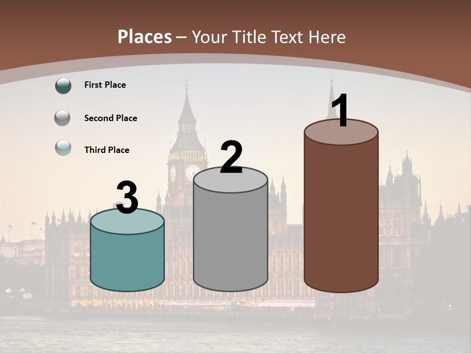 River Twilight Clock PowerPoint Template