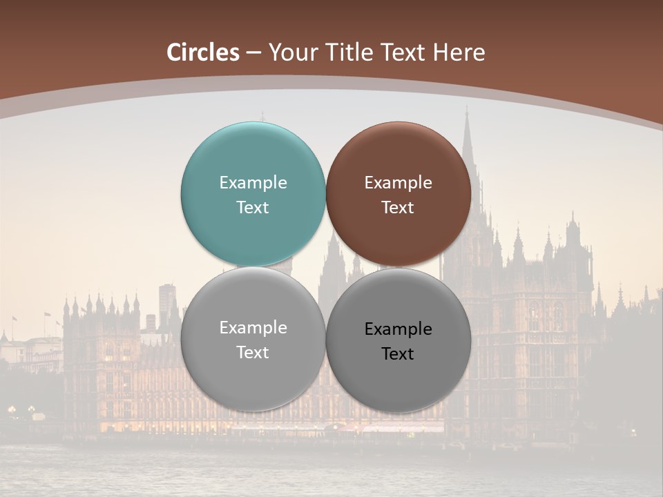 River Twilight Clock PowerPoint Template