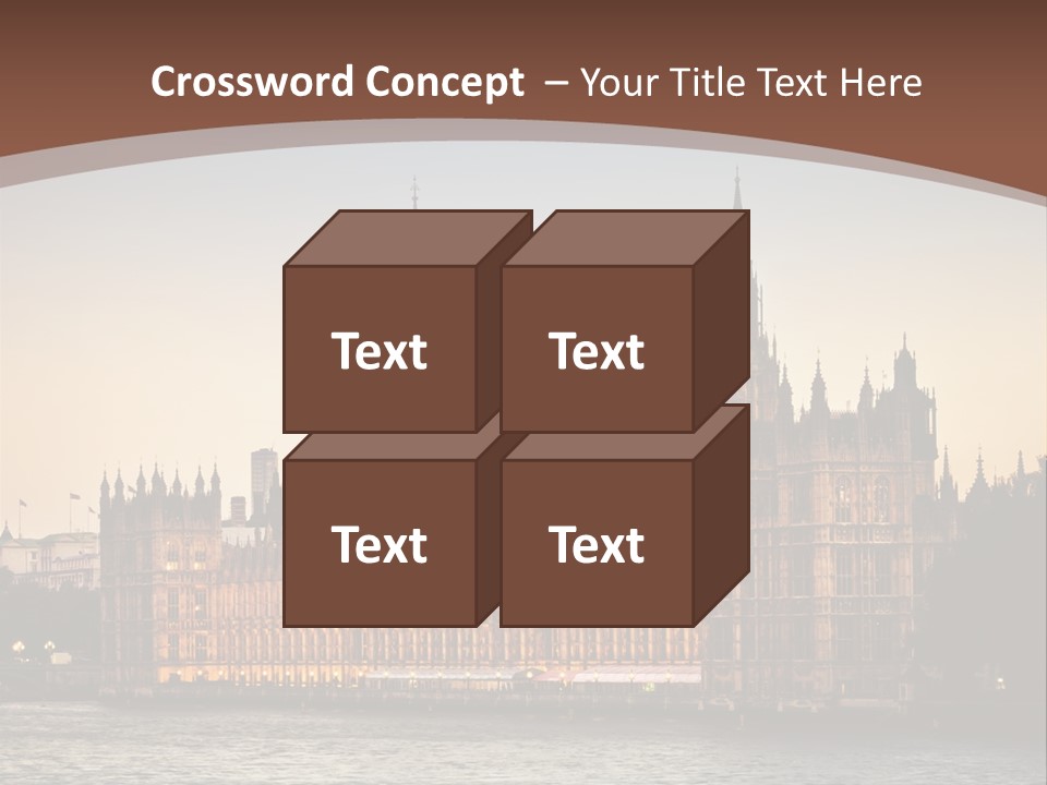River Twilight Clock PowerPoint Template