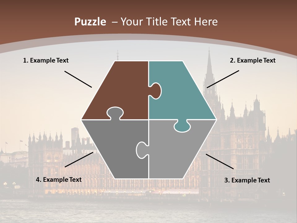 River Twilight Clock PowerPoint Template