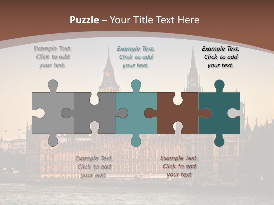 River Twilight Clock PowerPoint Template