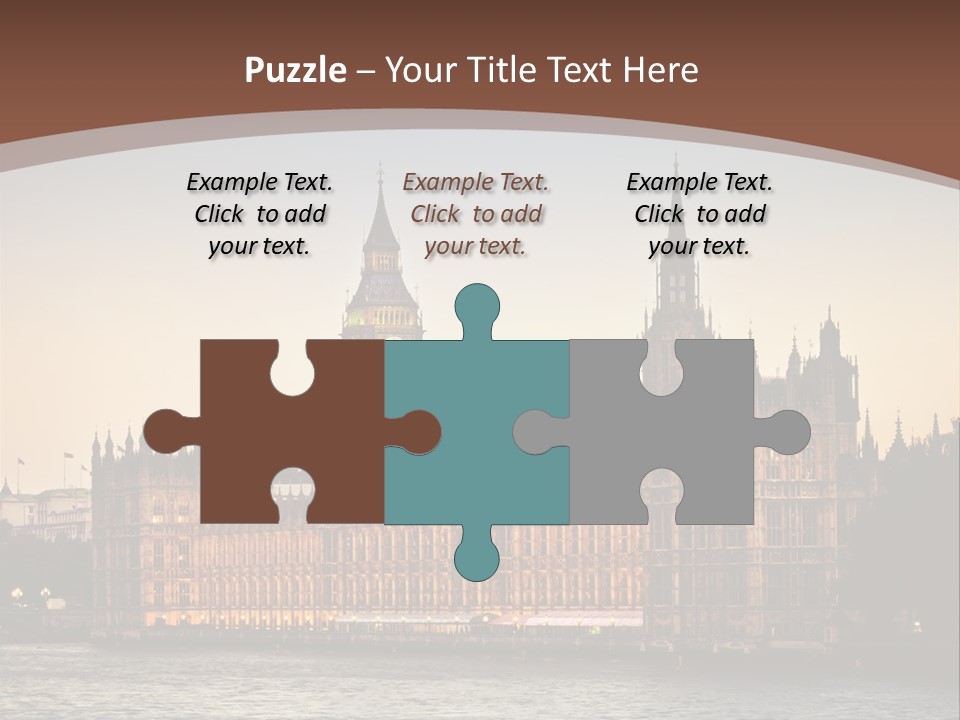 River Twilight Clock PowerPoint Template