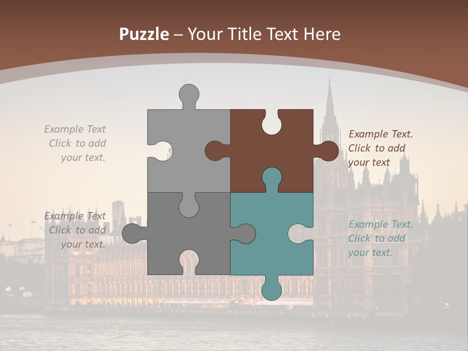 River Twilight Clock PowerPoint Template