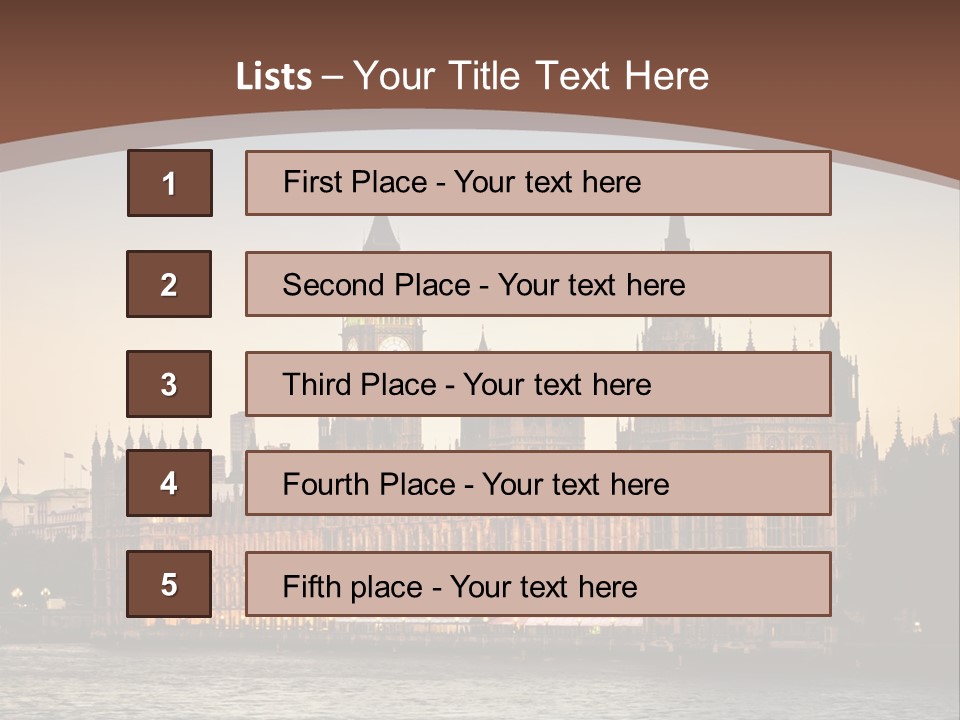 River Twilight Clock PowerPoint Template