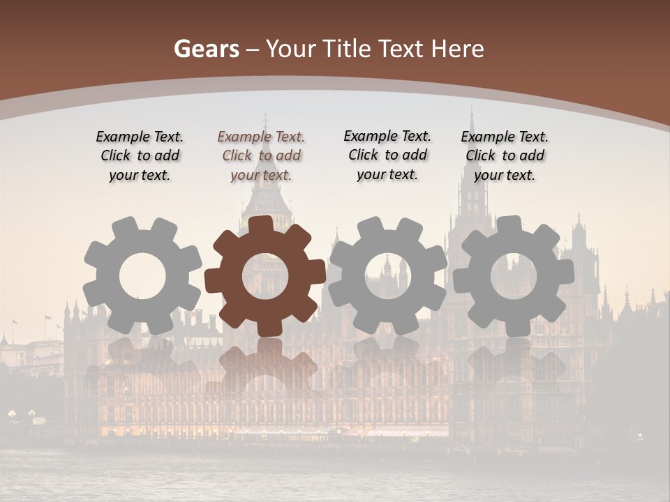 River Twilight Clock PowerPoint Template