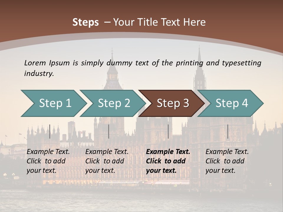 River Twilight Clock PowerPoint Template