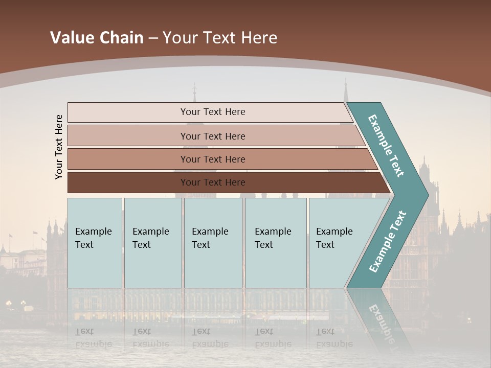 River Twilight Clock PowerPoint Template