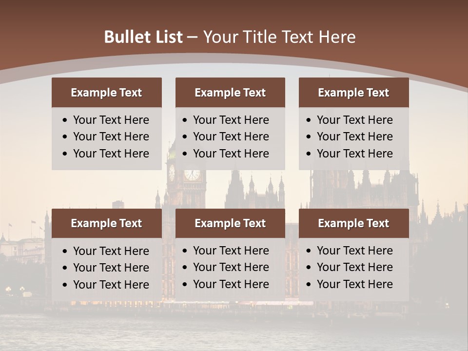 River Twilight Clock PowerPoint Template