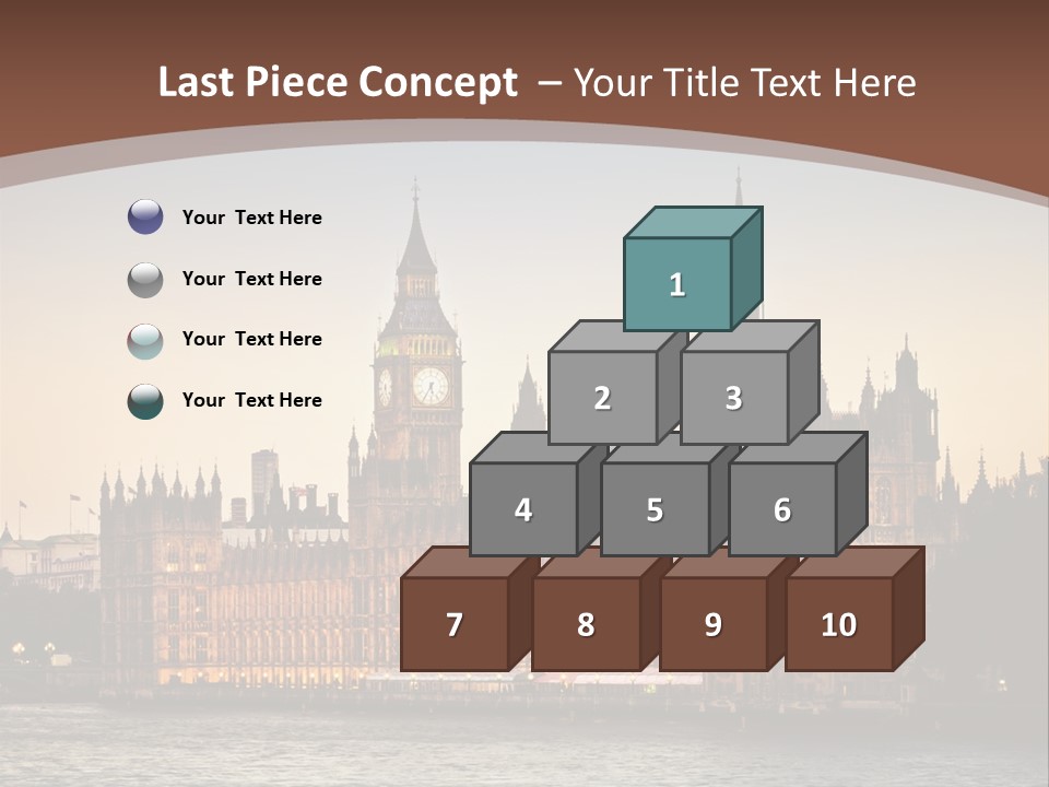 River Twilight Clock PowerPoint Template