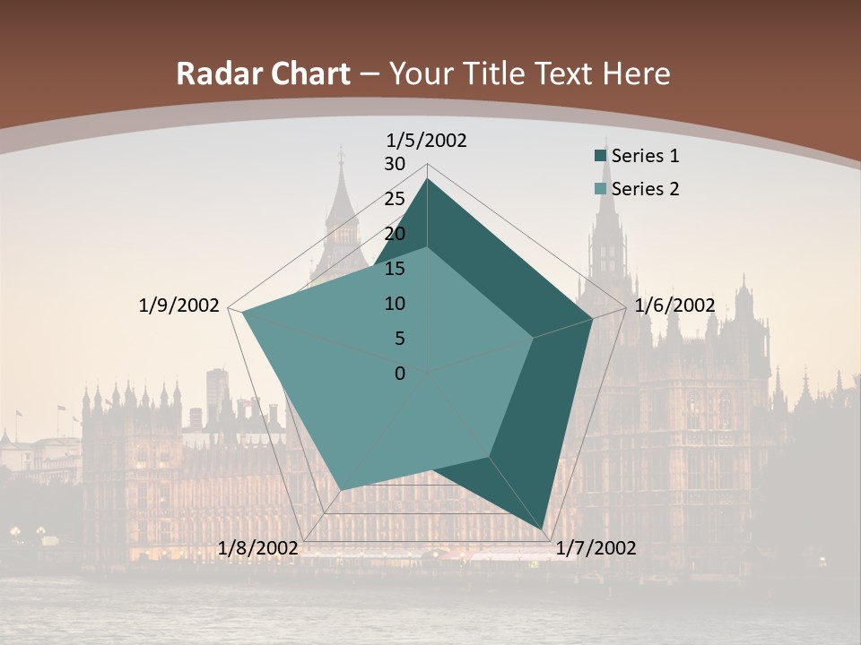 River Twilight Clock PowerPoint Template