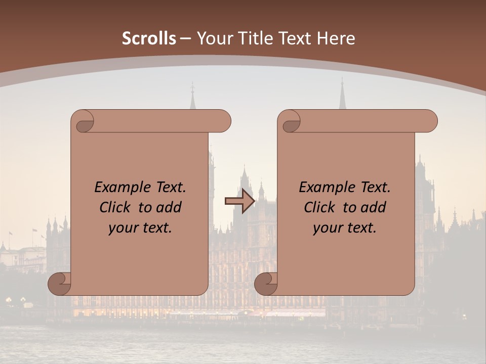 River Twilight Clock PowerPoint Template