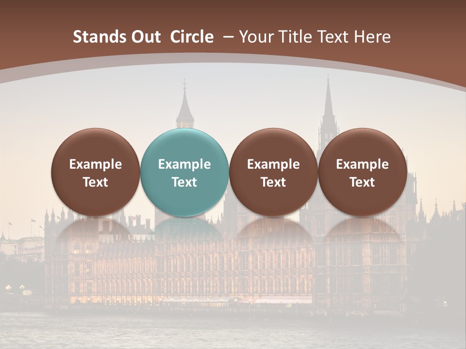 River Twilight Clock PowerPoint Template