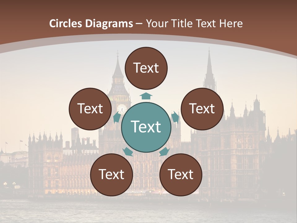 River Twilight Clock PowerPoint Template