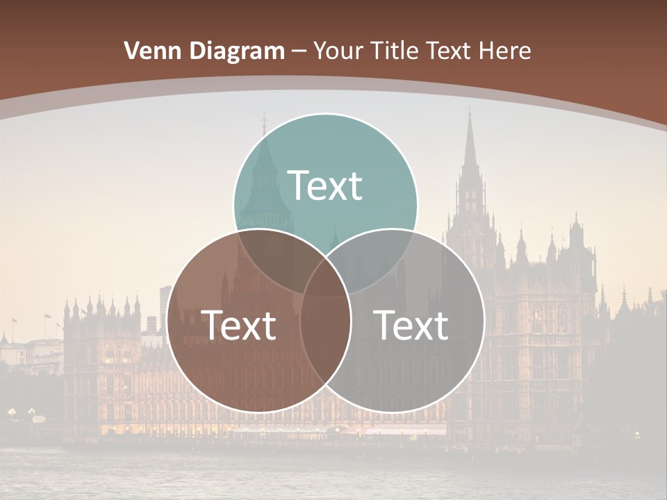 River Twilight Clock PowerPoint Template