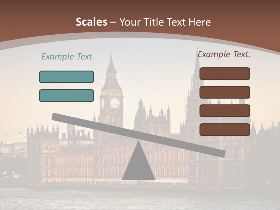 River Twilight Clock PowerPoint Template