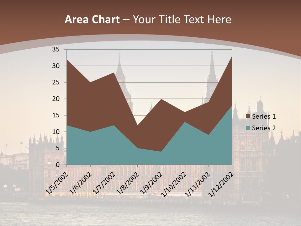 River Twilight Clock PowerPoint Template
