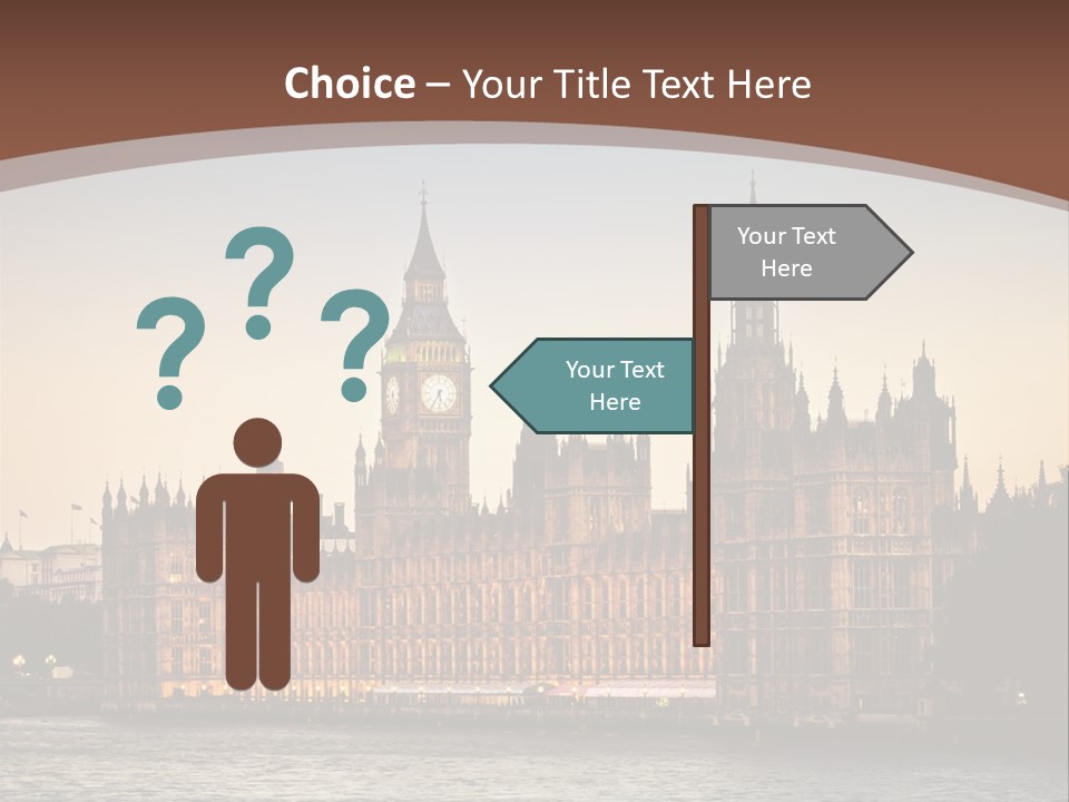 River Twilight Clock PowerPoint Template