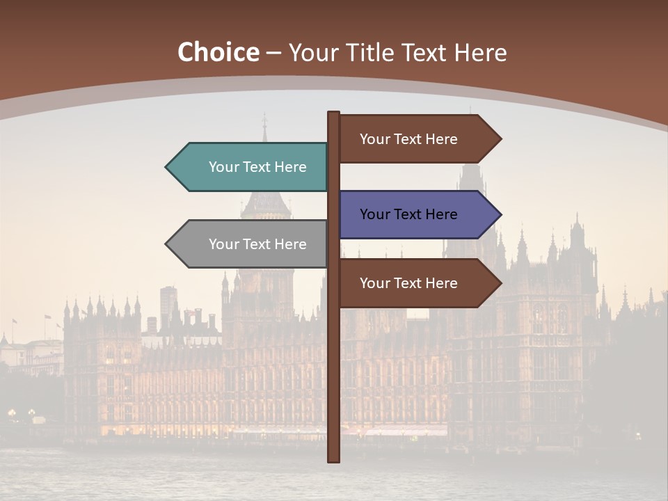 River Twilight Clock PowerPoint Template