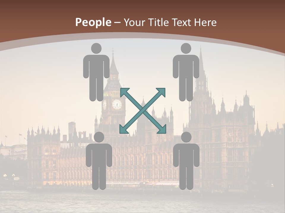 River Twilight Clock PowerPoint Template