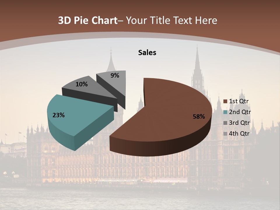 River Twilight Clock PowerPoint Template