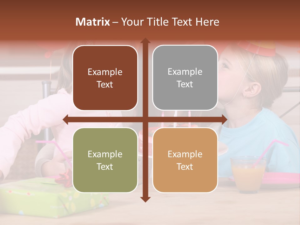 A Woman And Two Children With A Birthday Cake PowerPoint Template