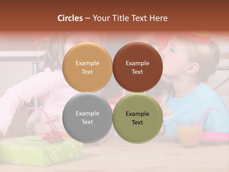 A Woman And Two Children With A Birthday Cake PowerPoint Template