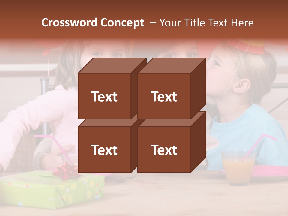 A Woman And Two Children With A Birthday Cake PowerPoint Template