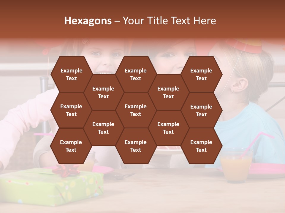 A Woman And Two Children With A Birthday Cake PowerPoint Template