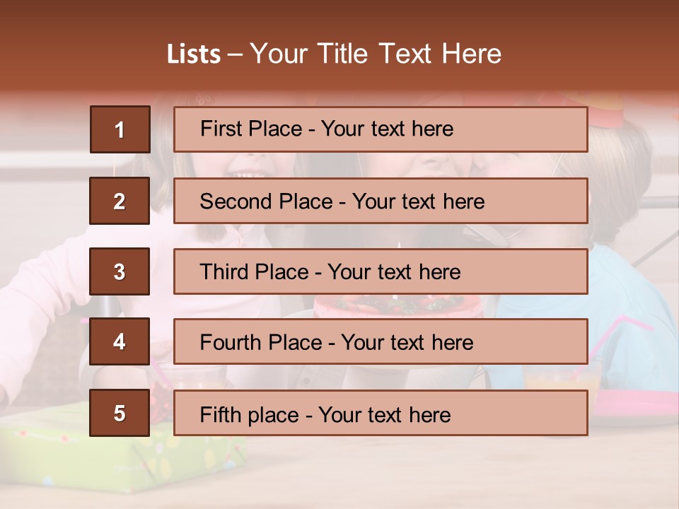 A Woman And Two Children With A Birthday Cake PowerPoint Template