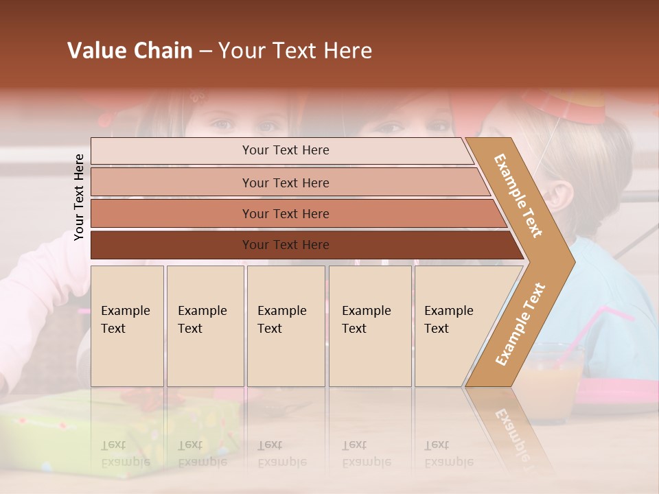 A Woman And Two Children With A Birthday Cake PowerPoint Template