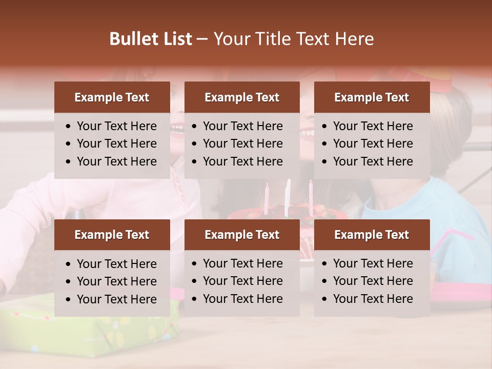 A Woman And Two Children With A Birthday Cake PowerPoint Template