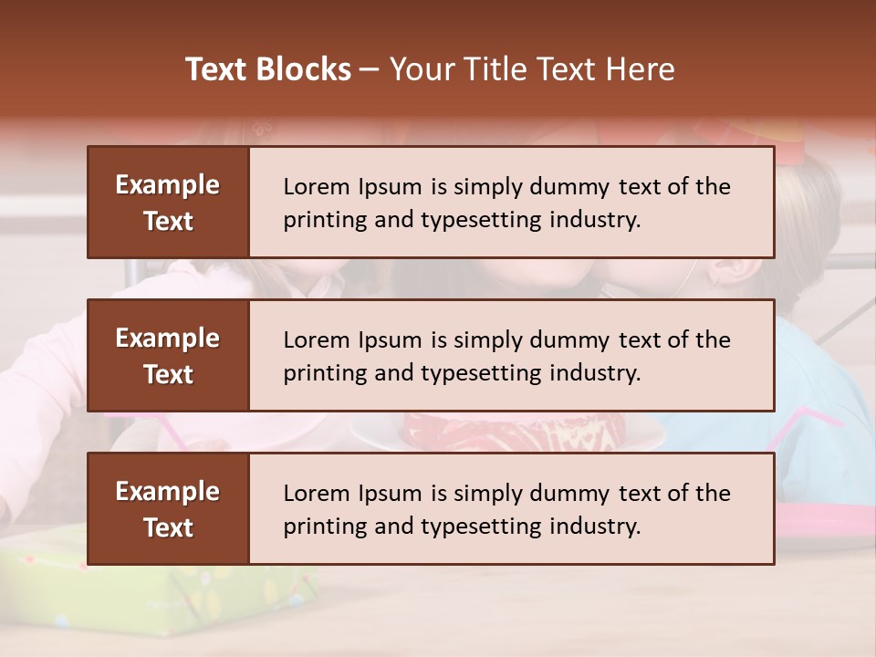 A Woman And Two Children With A Birthday Cake PowerPoint Template