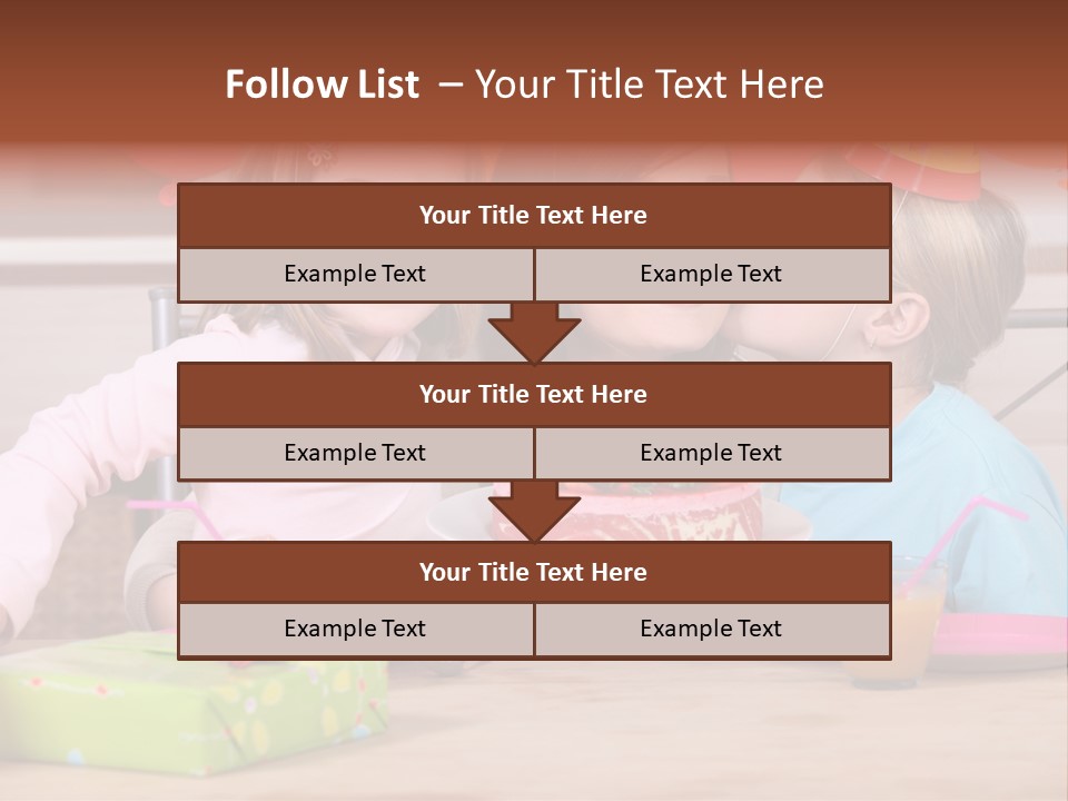 A Woman And Two Children With A Birthday Cake PowerPoint Template