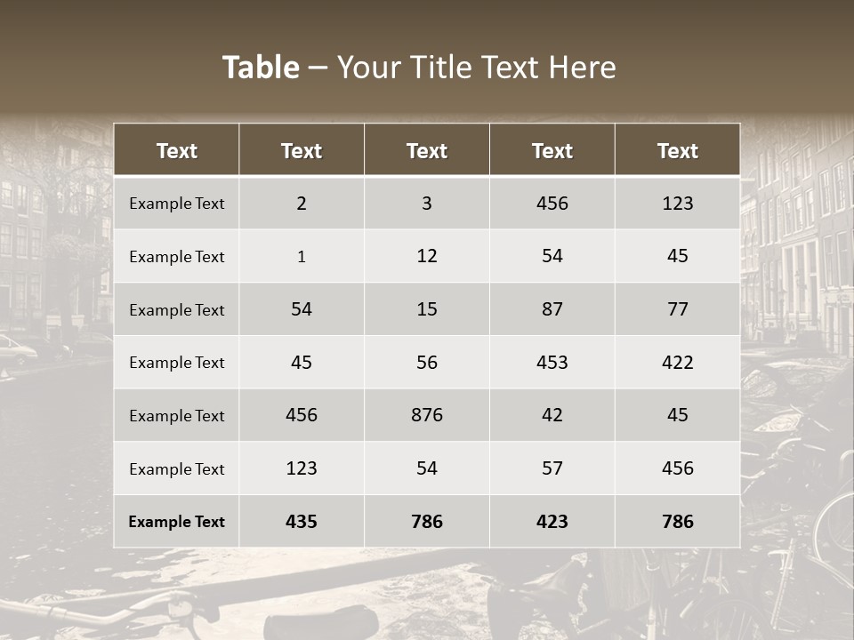 A Row Of Parked Bicycles Next To A River PowerPoint Template
