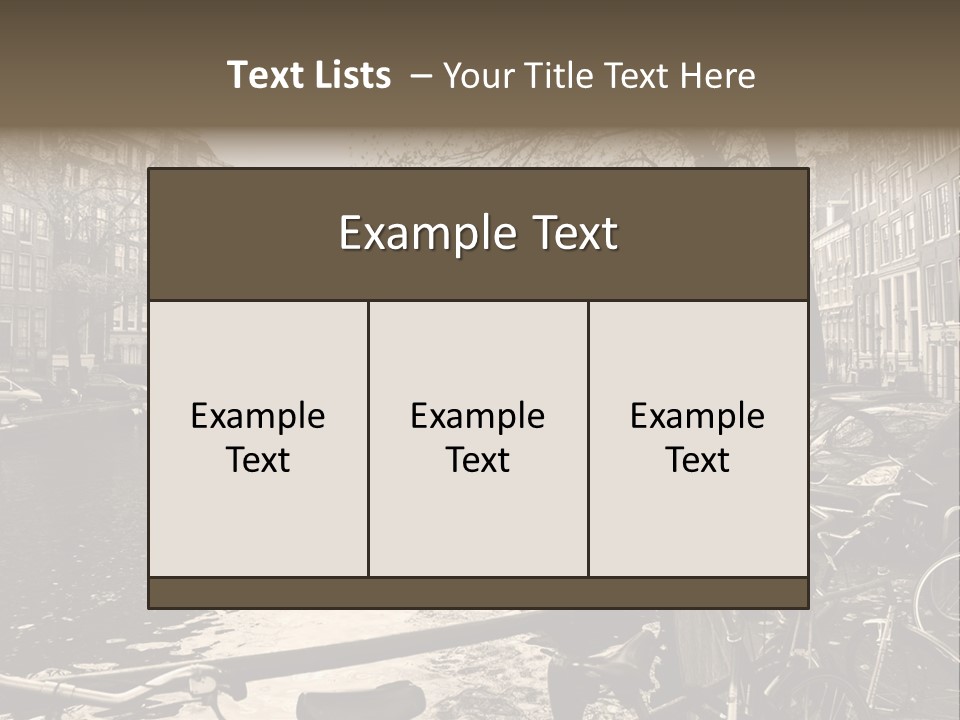 A Row Of Parked Bicycles Next To A River PowerPoint Template