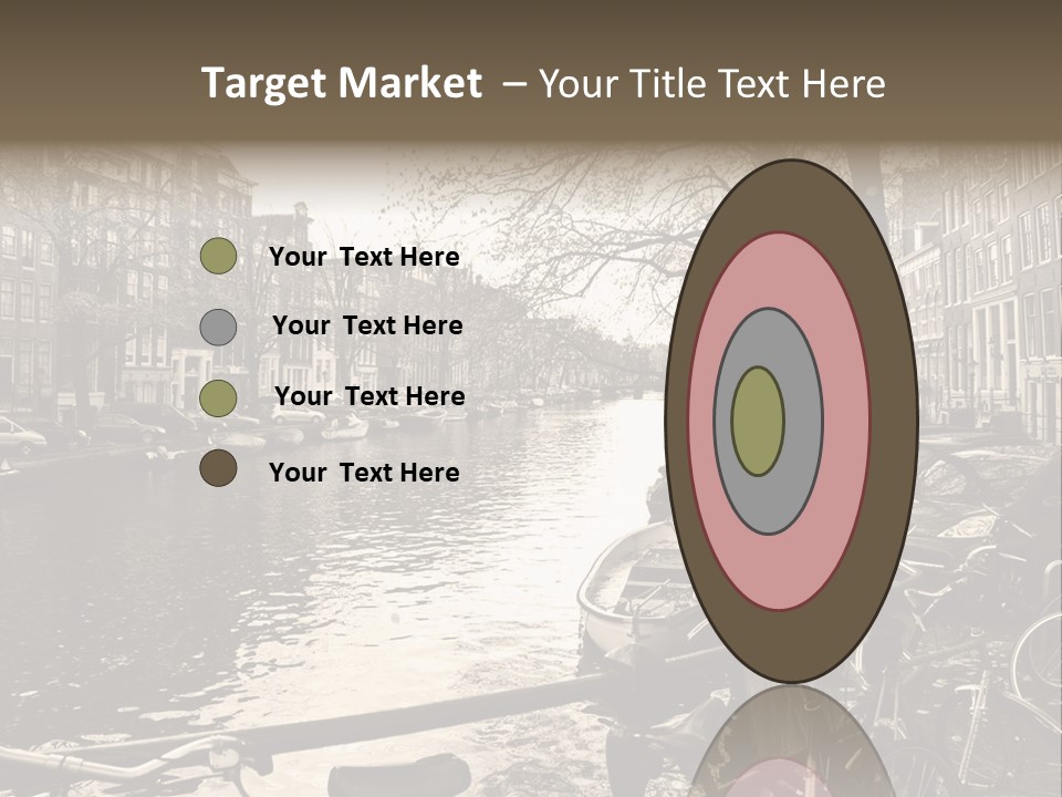 A Row Of Parked Bicycles Next To A River PowerPoint Template