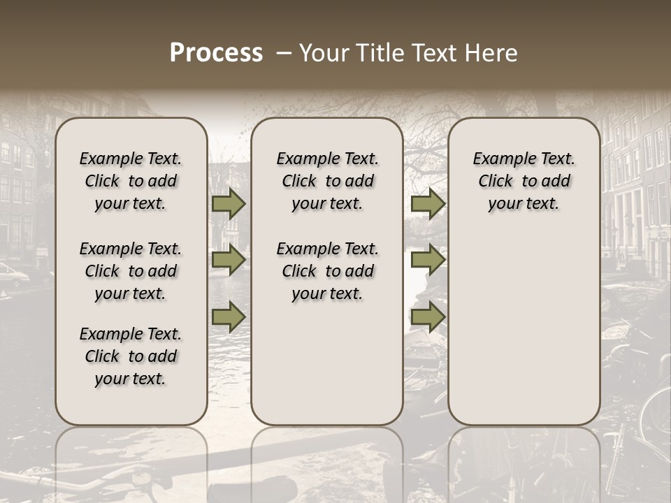 A Row Of Parked Bicycles Next To A River PowerPoint Template