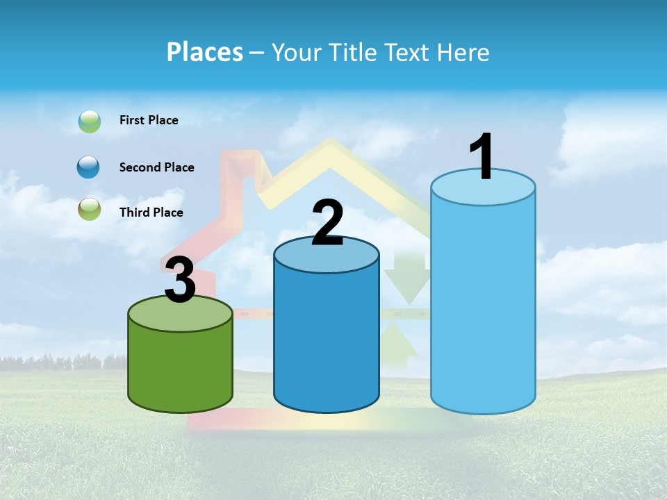 A House With Arrows Going Up In The Air PowerPoint Template