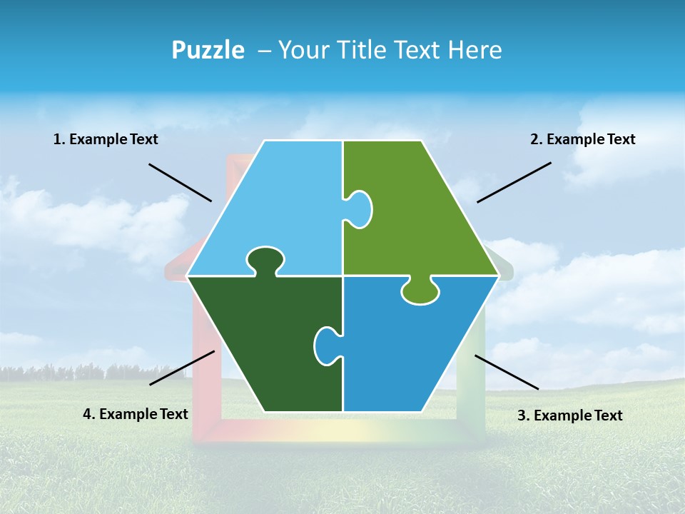 A House With Arrows Going Up In The Air PowerPoint Template