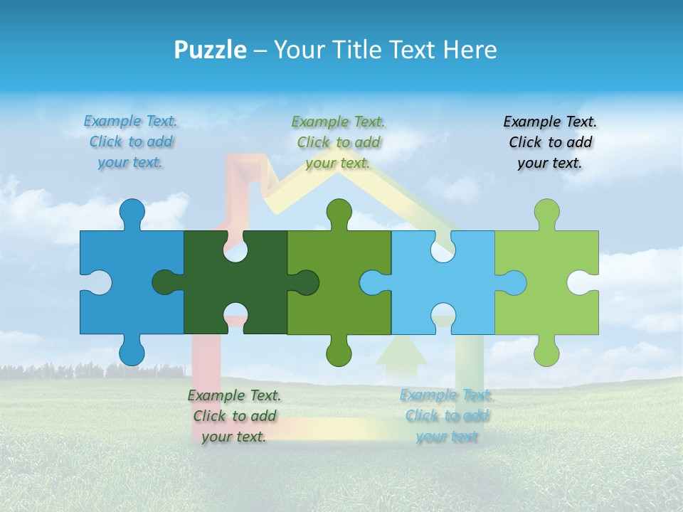 A House With Arrows Going Up In The Air PowerPoint Template