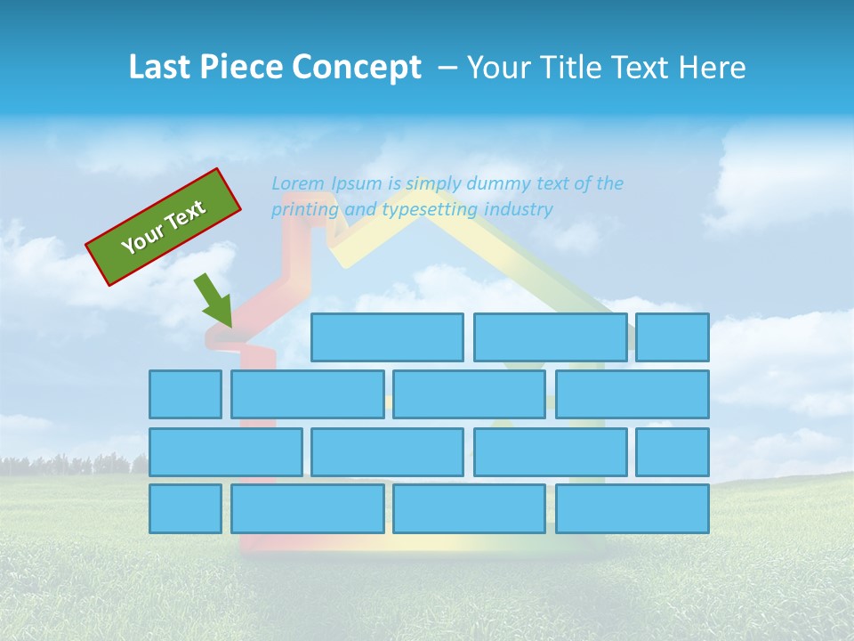 A House With Arrows Going Up In The Air PowerPoint Template