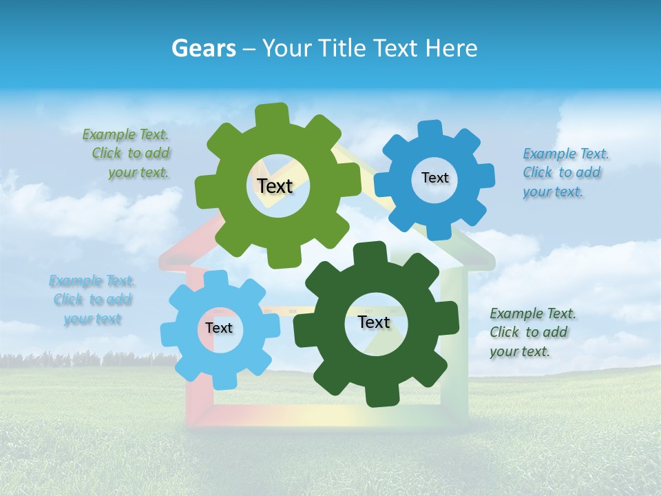 A House With Arrows Going Up In The Air PowerPoint Template