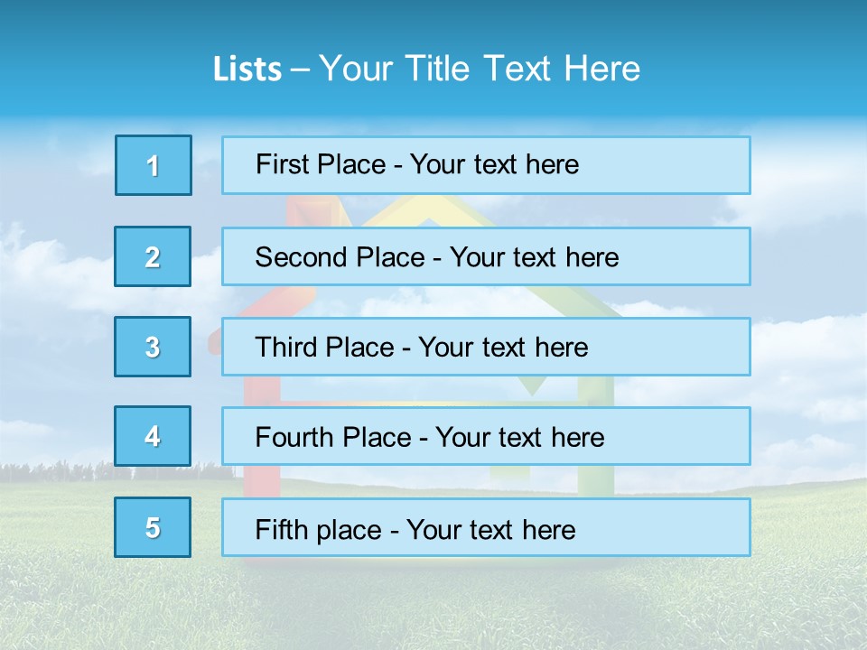 A House With Arrows Going Up In The Air PowerPoint Template