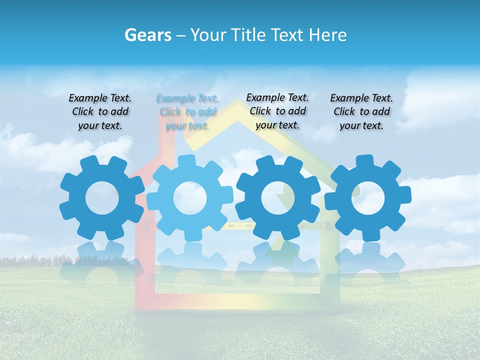 A House With Arrows Going Up In The Air PowerPoint Template