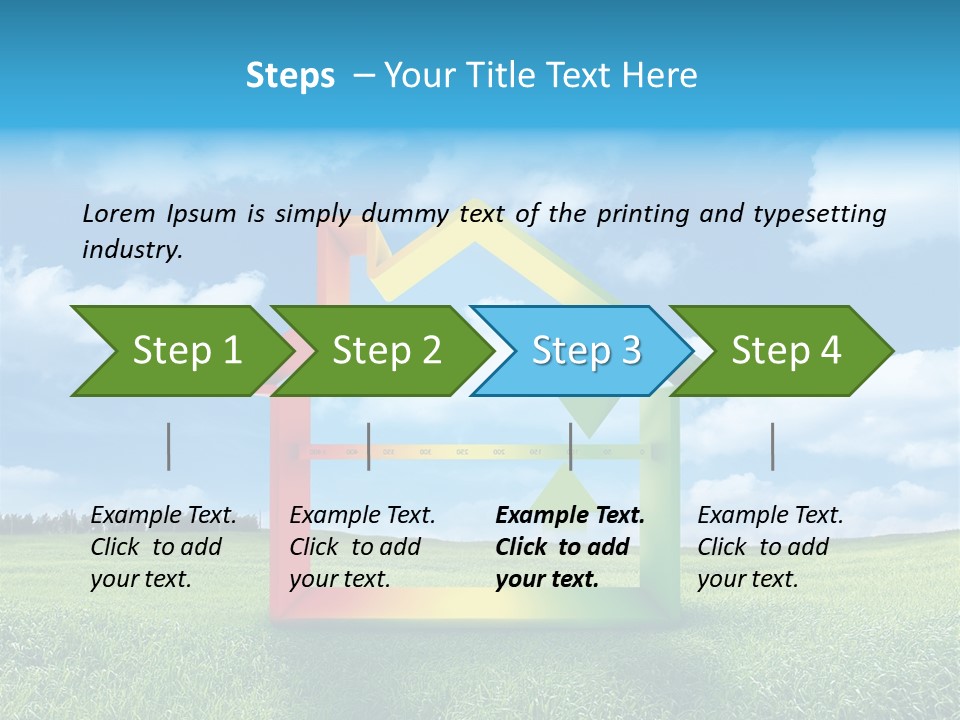 A House With Arrows Going Up In The Air PowerPoint Template