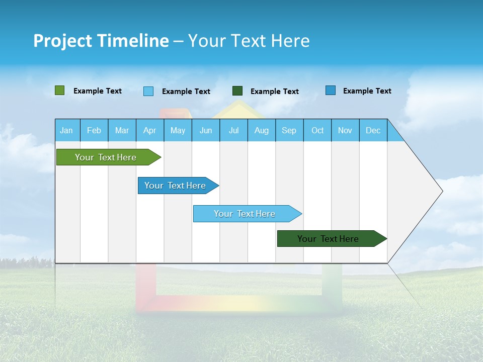 A House With Arrows Going Up In The Air PowerPoint Template