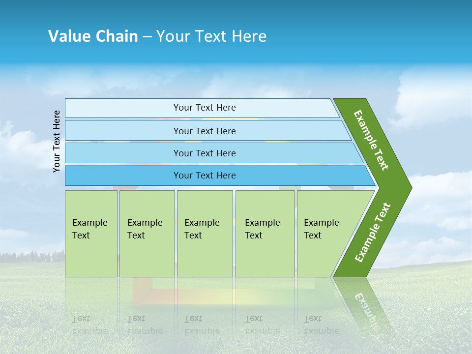 A House With Arrows Going Up In The Air PowerPoint Template